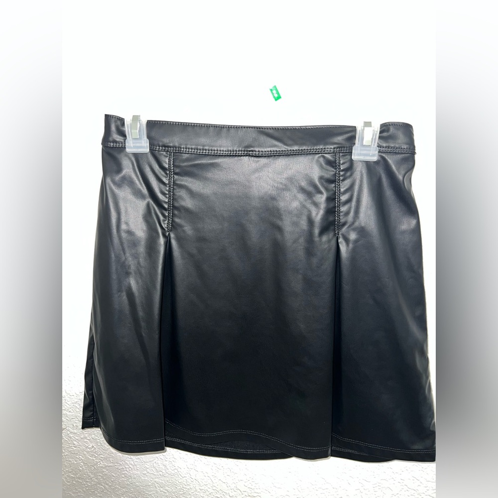 Classic Black Leather Skirt